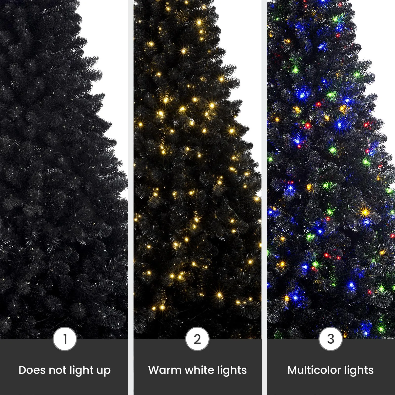 6ft Prelit Warm White & Color LED Changing Lights Premium Artificial Hinged Christmas Tree with Remote Control