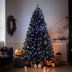 6ft Prelit Warm White & Color LED Changing Lights Premium Artificial Hinged Christmas Tree with Remote Control