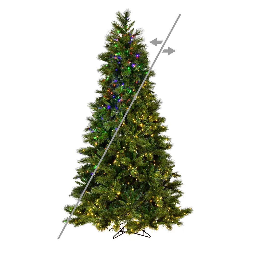 7.5' x 48" Brighton Pine Artificial Xmas Tree with LED Color Changing Lights