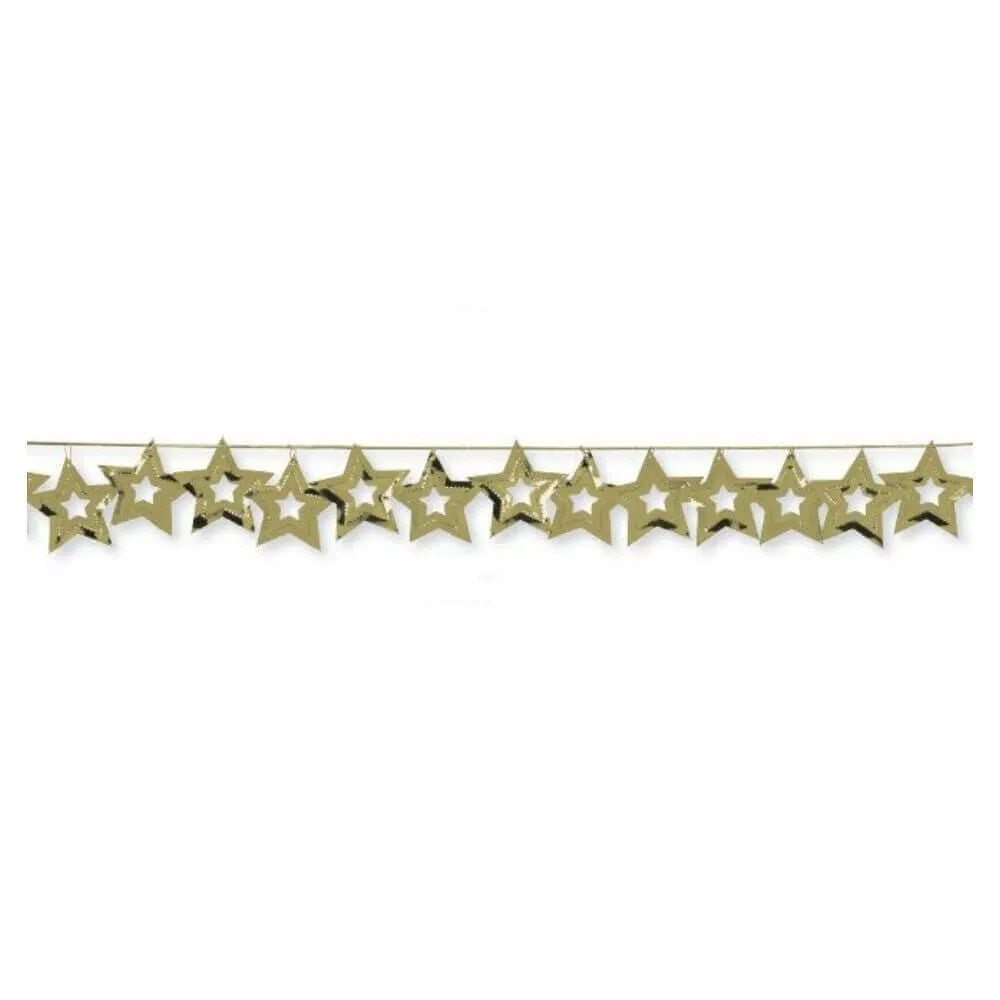 9ft Confetti Garland Stars - Gold