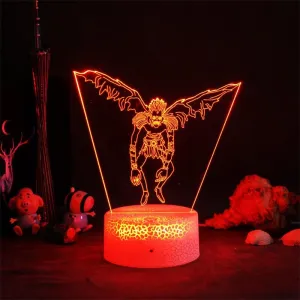 Anime Death Note 3D Night Light Image Toy Statue PVC Children's Bedroom Dining Table Colorful Decoration Action Gift LED Light