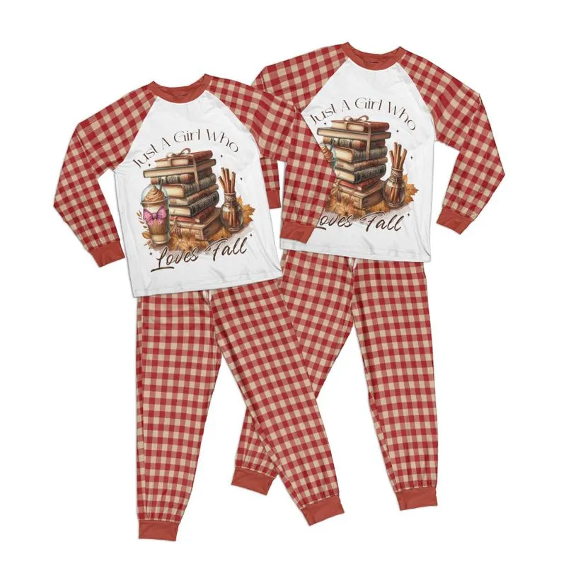 Autumn Just a Girl who Loves Fall Kid Pajamas Set Matching