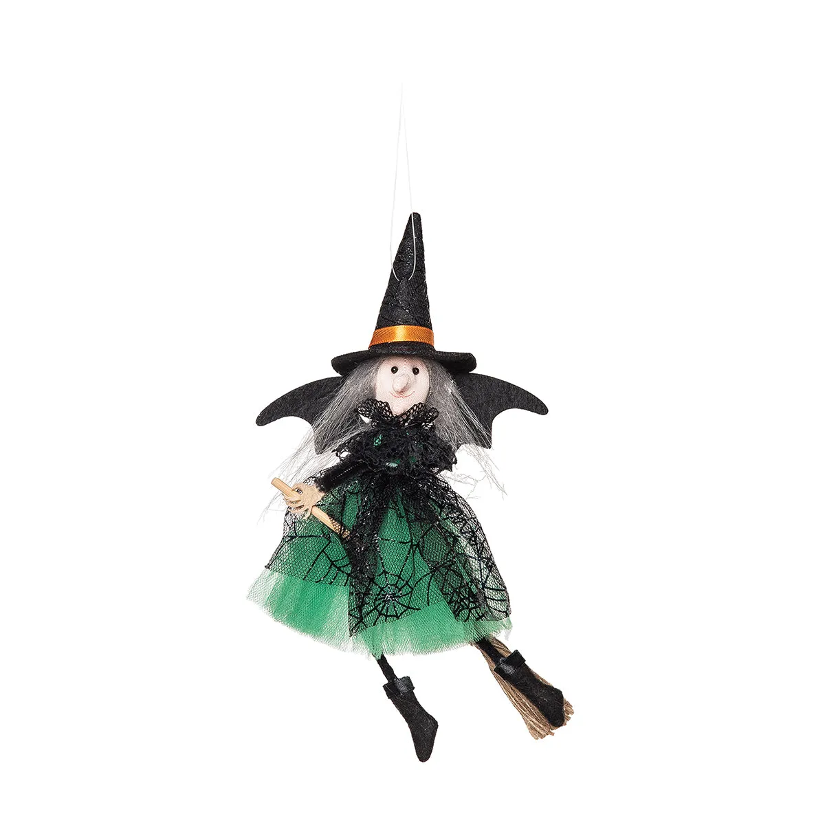 Black & Green Witch Ornament