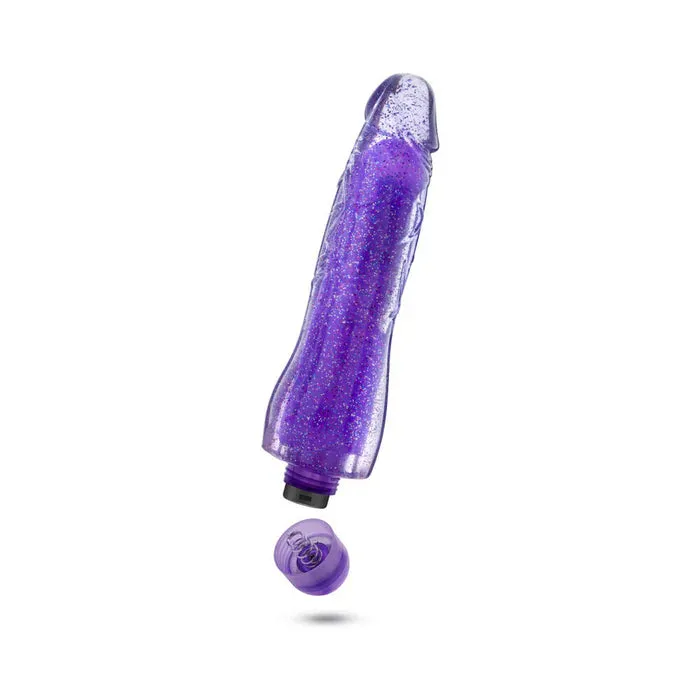 Blush Glow Dicks Molly Color Changing 8 in. Vibrating Dildo Glitter Purple