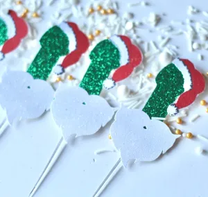 Christmas Bachelorette Party Penis Cupcake Toppers