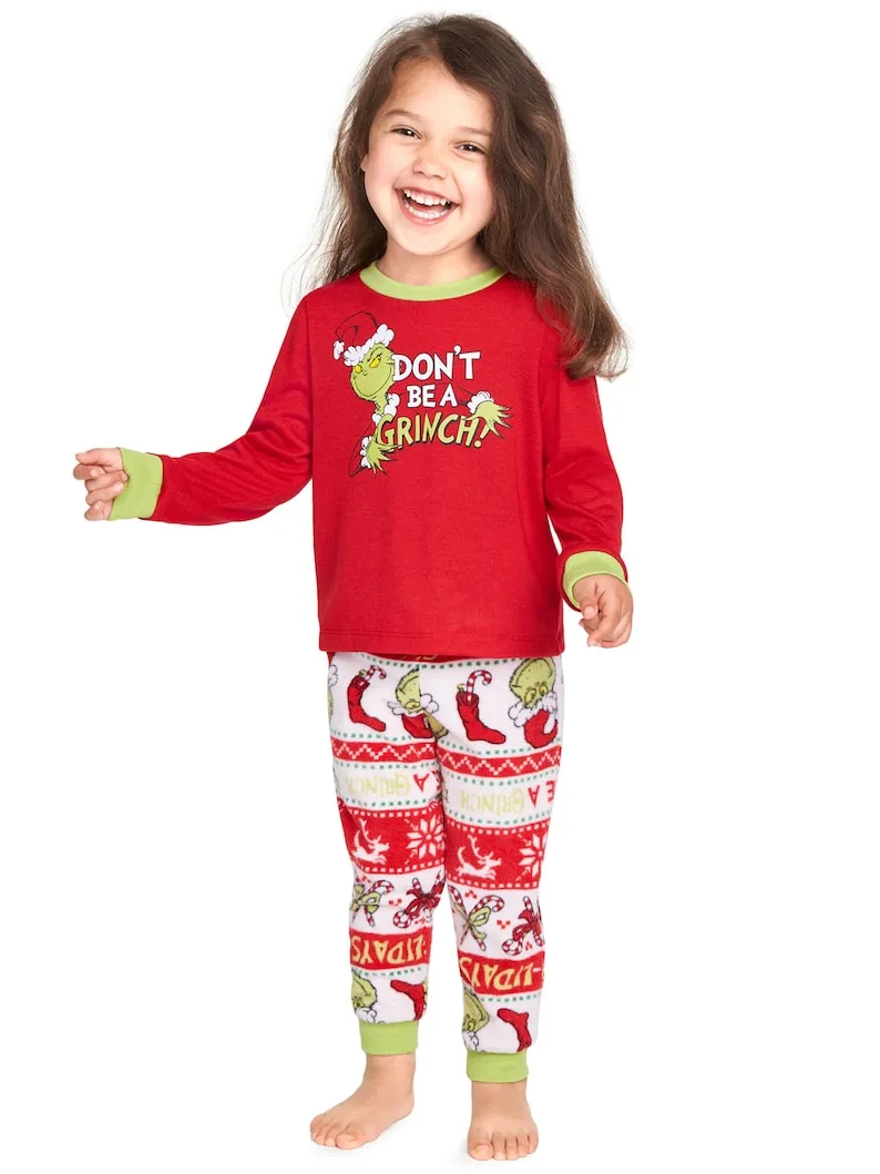 Christmas Funny Family Pajamas Set Cartoon Print