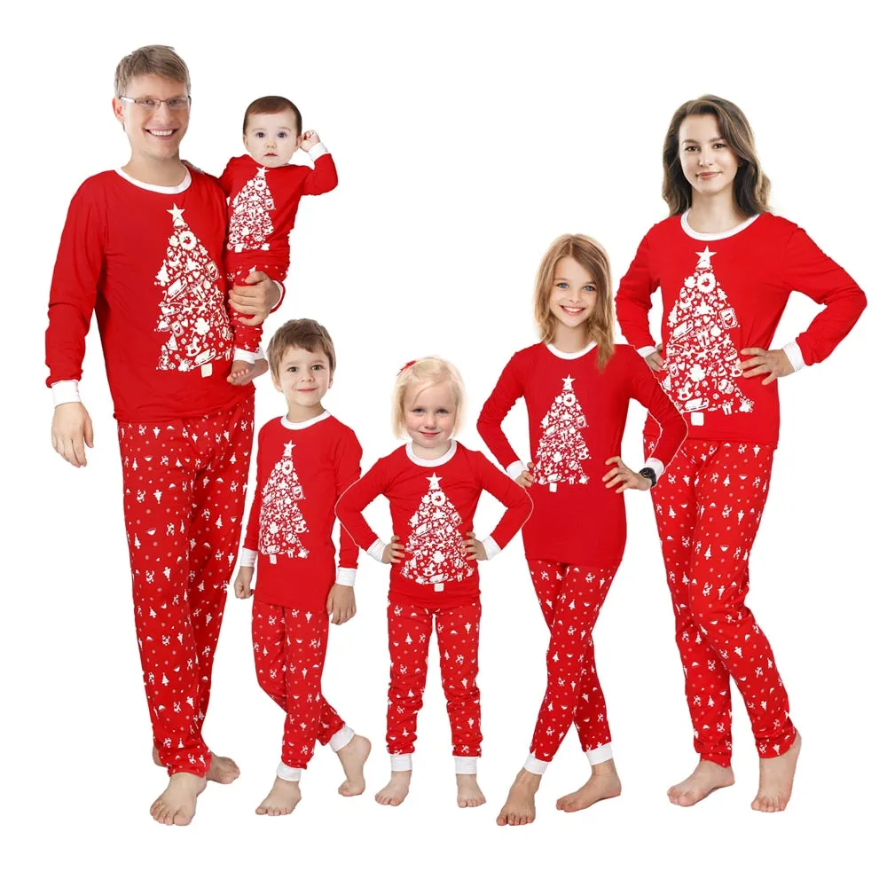 Christmas Matching Family Pyjamas Pajamas Boys Girls Cotton Stripe Pajama Sets  Matching Clothing Sets