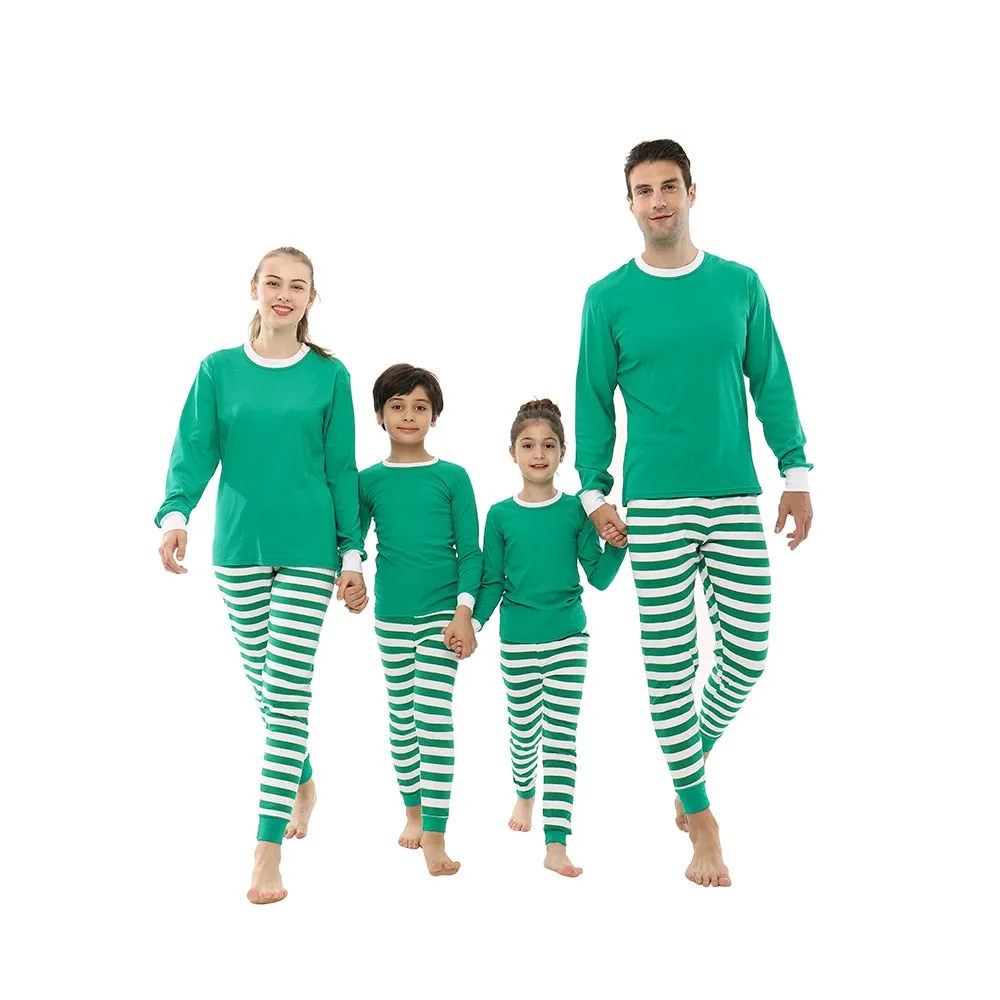 Christmas Matching Family Pyjamas Pajamas Boys Girls Cotton Stripe Pajama Sets  Matching Clothing Sets