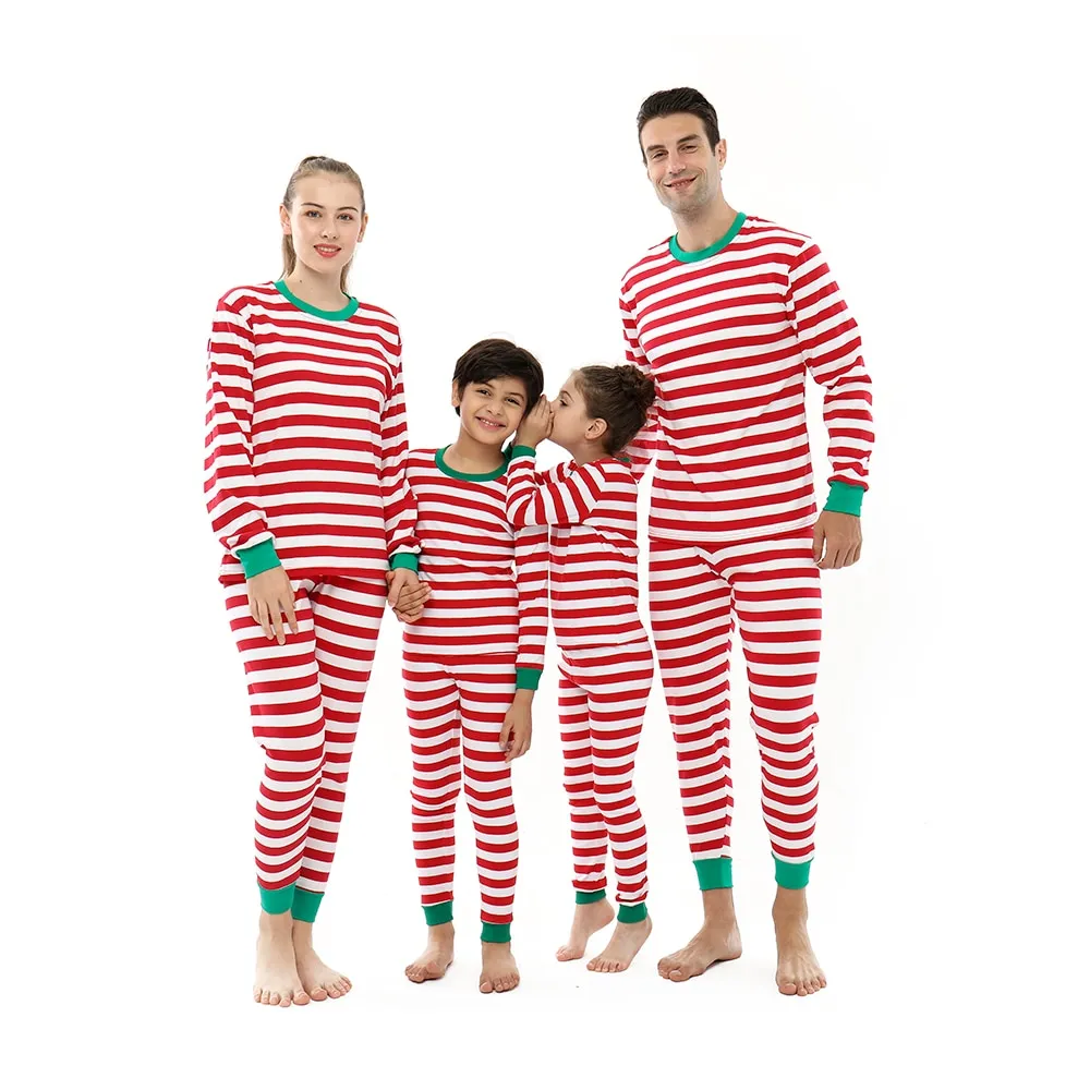 Christmas Matching Family Pyjamas Pajamas Boys Girls Cotton Stripe Pajama Sets  Matching Clothing Sets