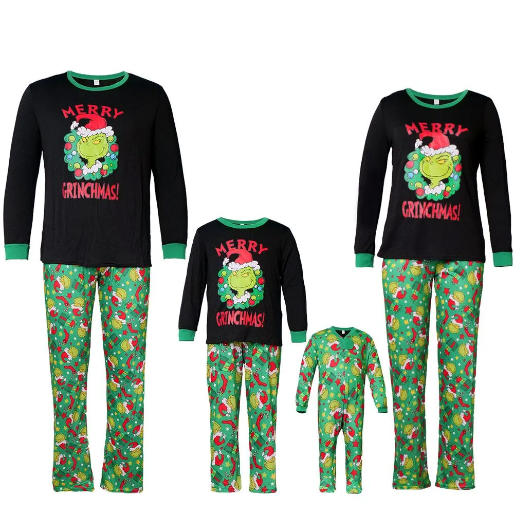 Christmas Merry Grinchmas Family Matching Pajamas Sets