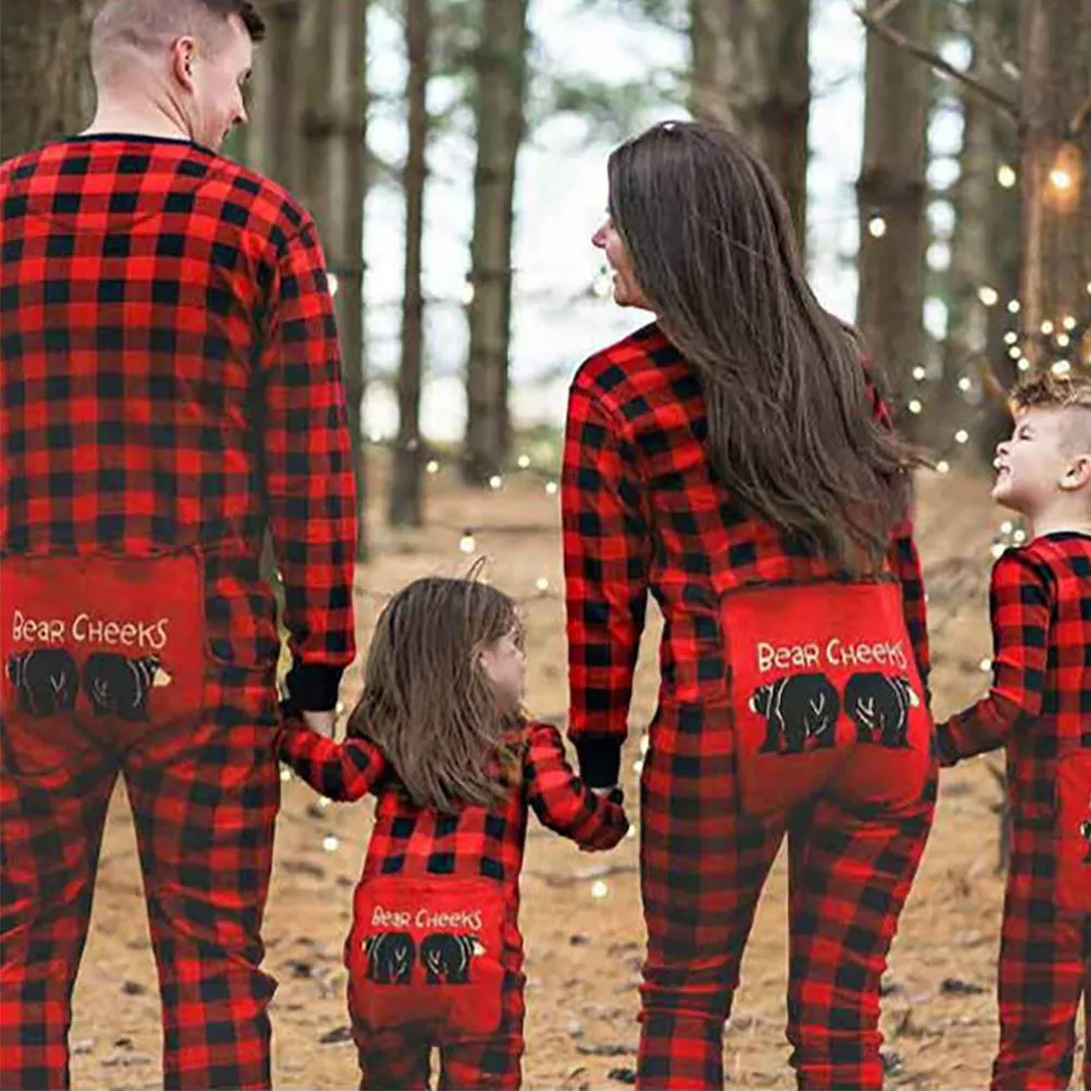 Classic Christmas Buffalo Plaid Family Matching Pajamas Sets