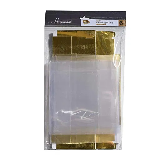 Clear Sleeve Diy Sliding Gold Gift Box 12 Pack 7 X 4.75 X 2