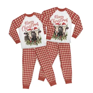 Country Christmas Mooey Christmas Adult Pajamas Set Matching