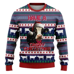 Dairy Cow Merry Christmass Ugly Christmas Sweater, Farm Sweater, Christmas Gift, Best Winter Outfit Christmas