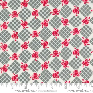 Fabric, Kitty Christmas Jingle Bells, Checks & Plaids by Urban Chiks - Grey COAL (by the yard)