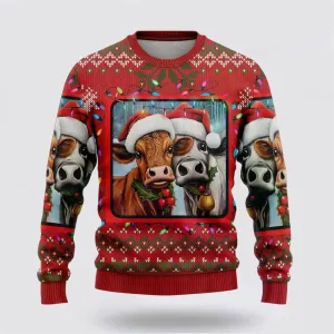 Funny Cows Ugly Christmas Sweater, Farm Sweater, Christmas Gift, Best Winter Outfit Christmas