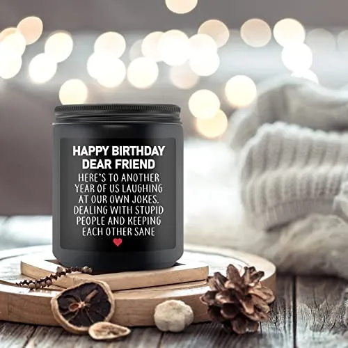 KOYFOYO Birthday Gifts for Men Women - Best Friend Gift - Happy Birthday Friendship Gifts for Men Friends - 30th 40th 50th 60th 70th Birthday Gifts for Men - Cedarwood Juniper Jar Candles