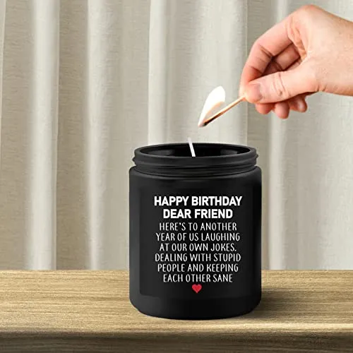 KOYFOYO Birthday Gifts for Men Women - Best Friend Gift - Happy Birthday Friendship Gifts for Men Friends - 30th 40th 50th 60th 70th Birthday Gifts for Men - Cedarwood Juniper Jar Candles