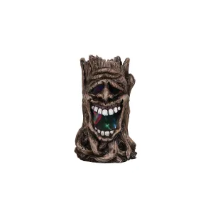 LED Laughing Face Tree Trunk Figurine