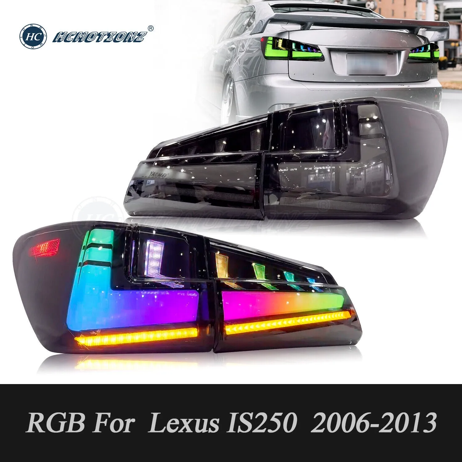 Lexus IS250 IS350 ISF 2006-2013 RGB V2 Taillights Color Changing App Controlled