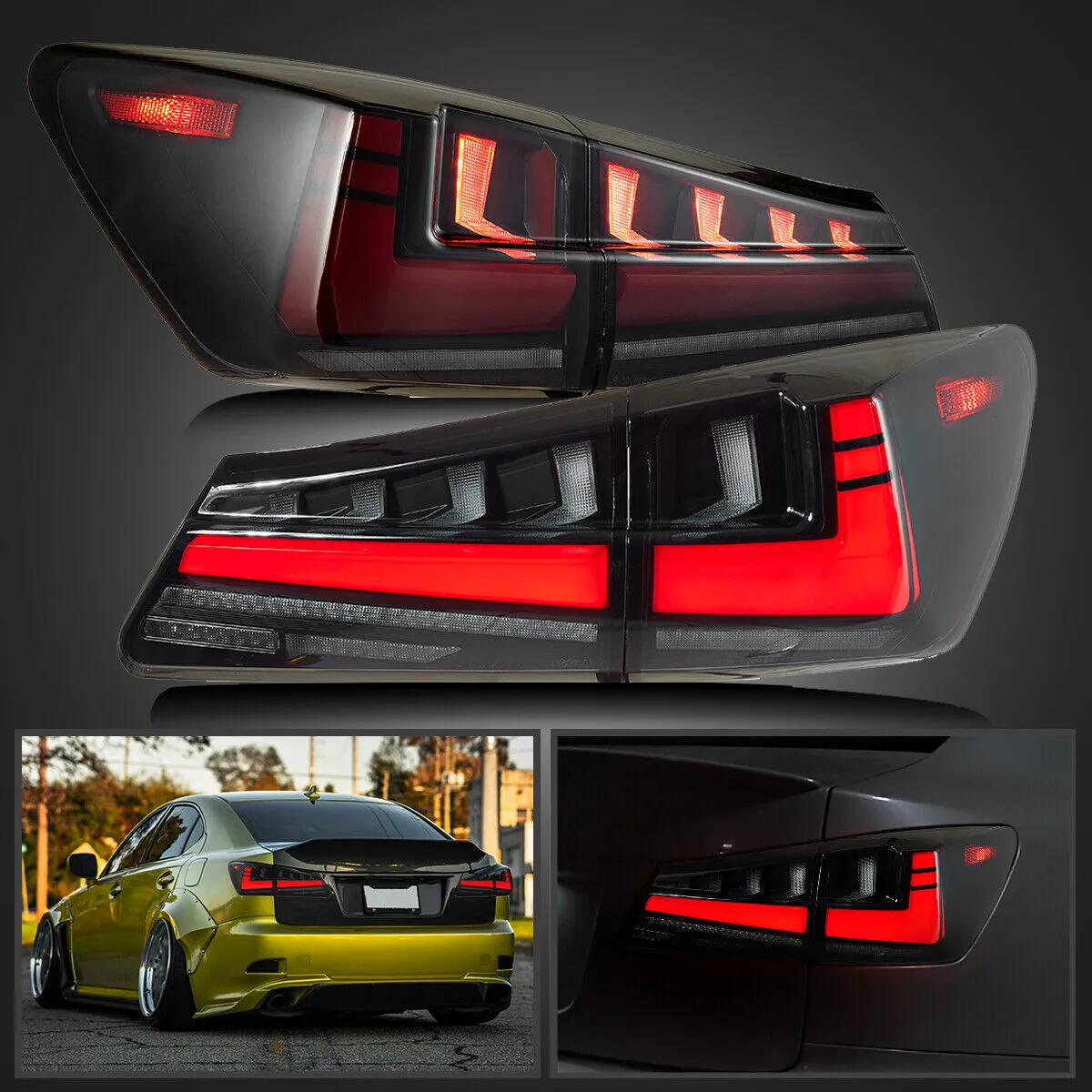 Lexus IS250 IS350 ISF 2006-2013 RGB V2 Taillights Color Changing App Controlled