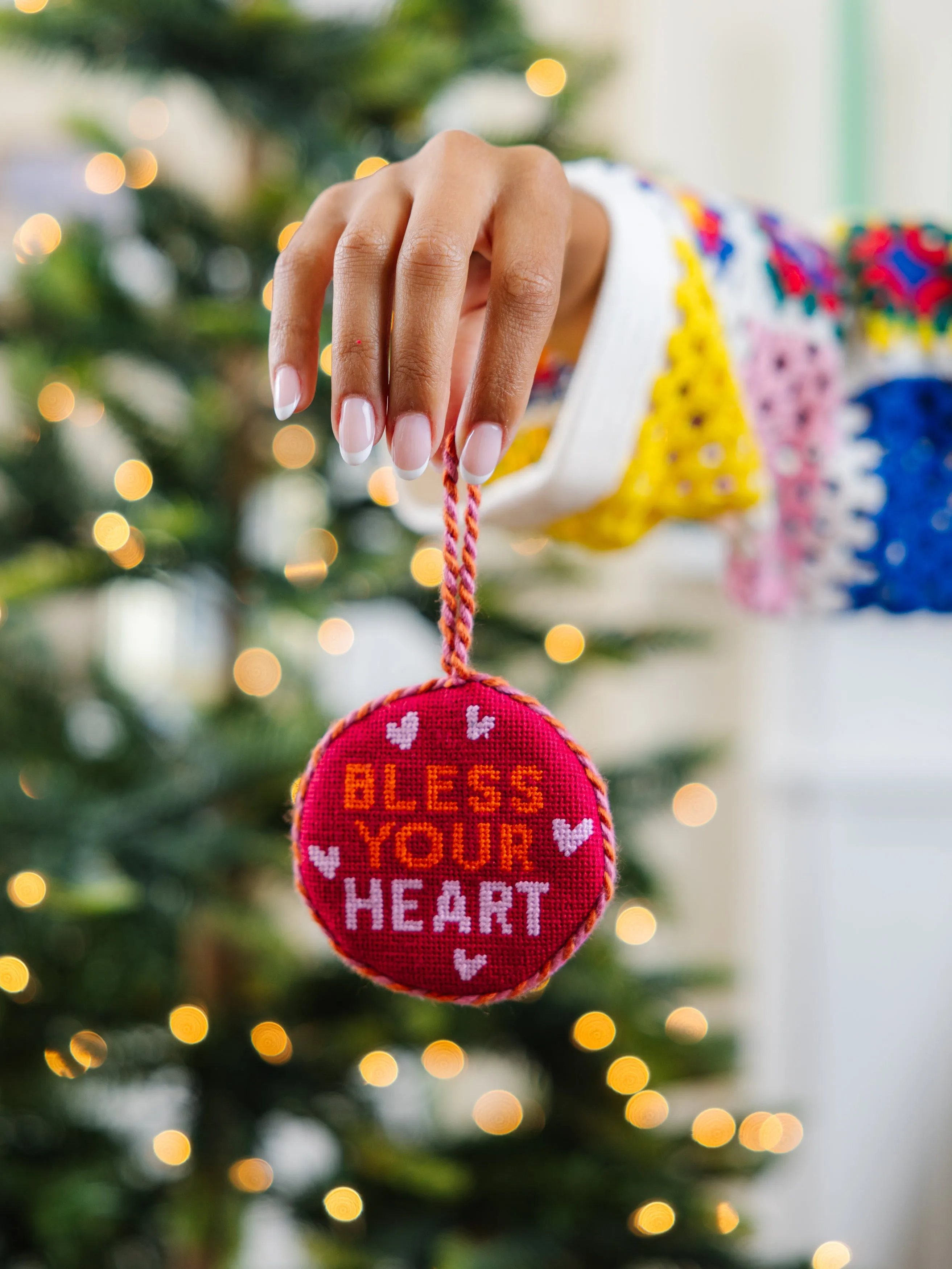 Needlepoint Ornament - Bless your Heart