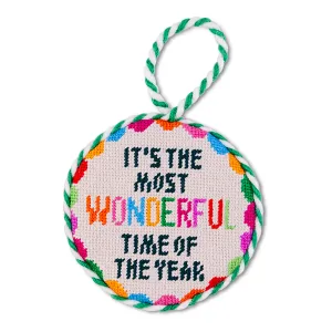 Needlepoint Ornament - Wonderful Time