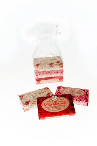 Nesti Dante 'La Rose' Trio of Soaps Gift Bag (3x150g)