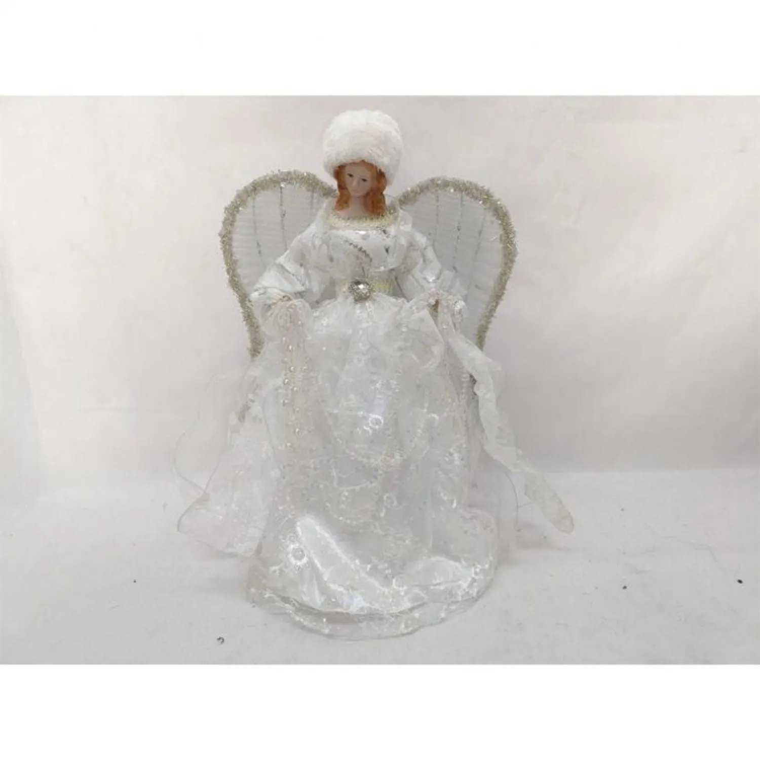 Regency International 16" Angel W/Fur Hat Tree Topper