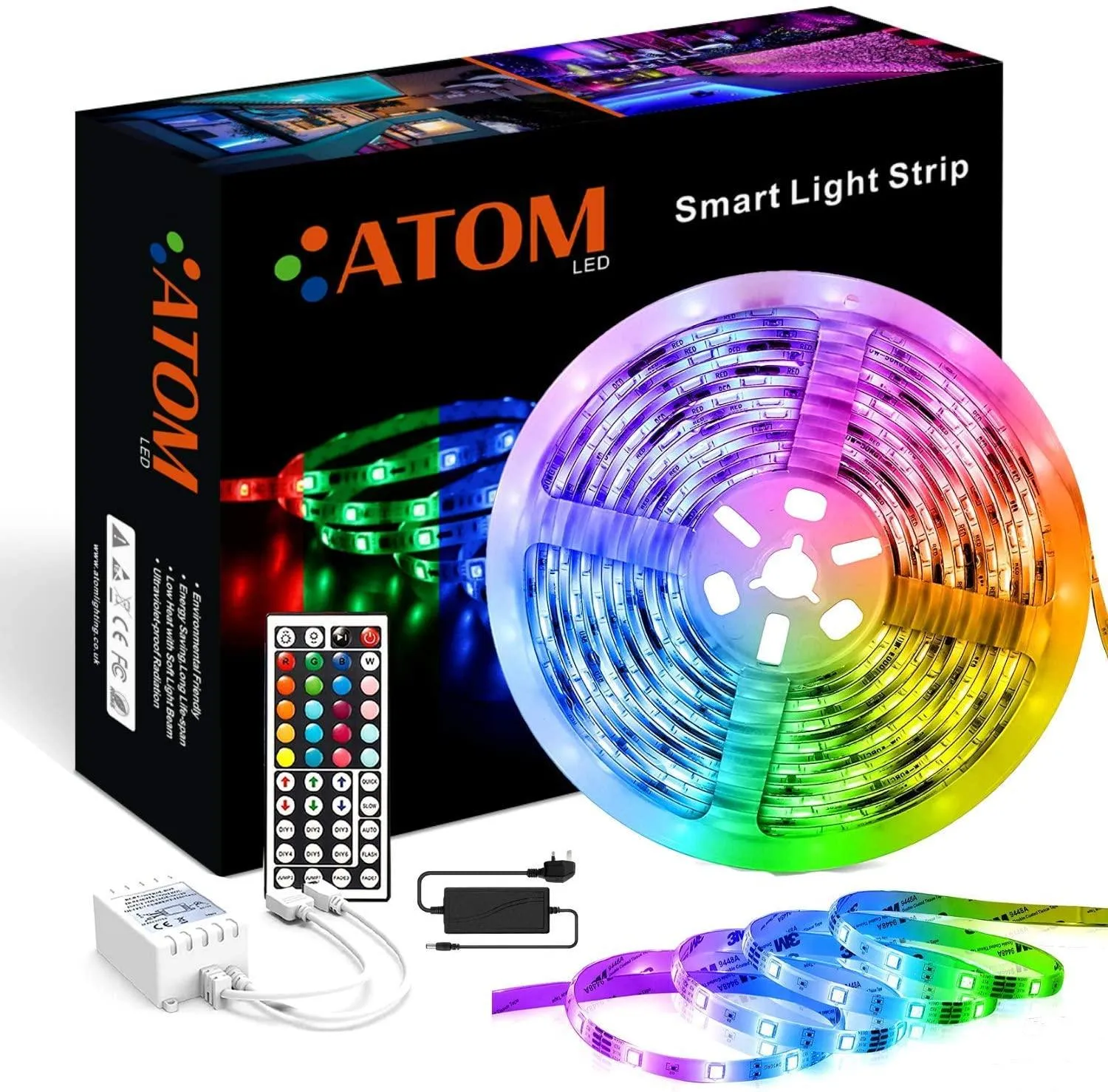 RGB LED Strip 12V 5050 IP20 Non-Waterproof 60LED/m 5 metre Kit