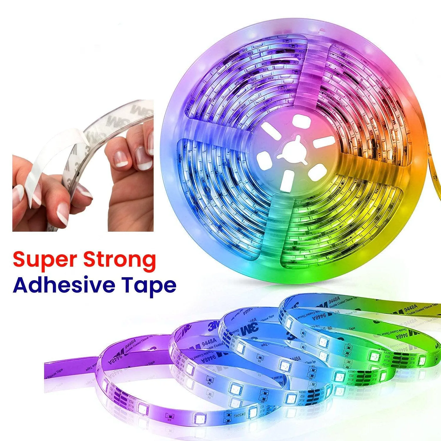 RGB LED Strip 12V 5050 IP20 Non-Waterproof 60LED/m 5 metre Kit