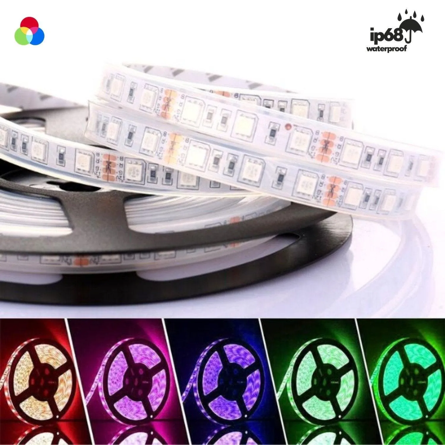 RGB LED Strip 12V 5050 IP68 Waterproof 60LED/m 5 Metre