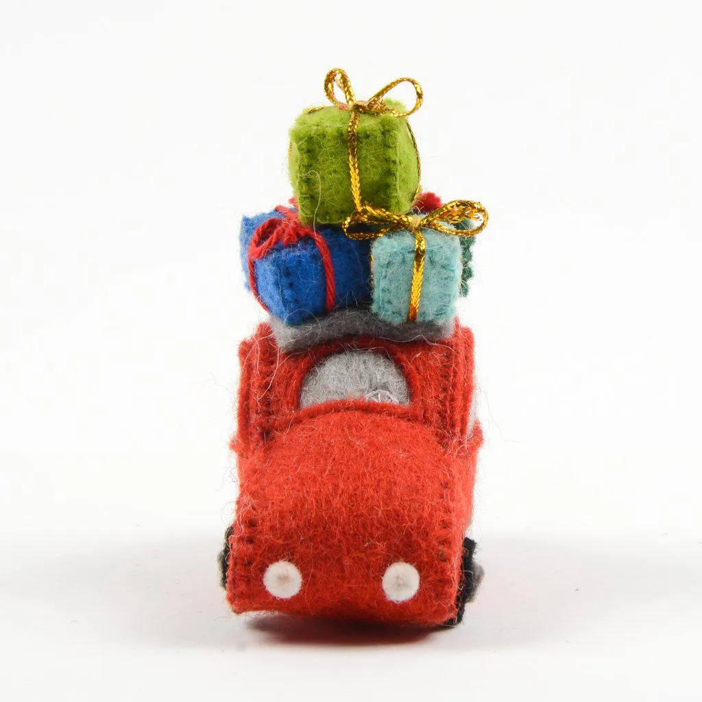 Santa's Car with Presents Ornament