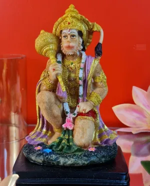 SATYAM KRAFT 1 Pc Hanuman Ji murti with gada Bajrang Bali lightweight idol for Home Decoration and Pooja mandir, car dashboard, decor statue, murti,figurine showpiece rakshabandhan idols(Polyresin)