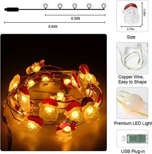 Smart USB-Powered Fairy Lights with 20 LED Lights (Three Styles)