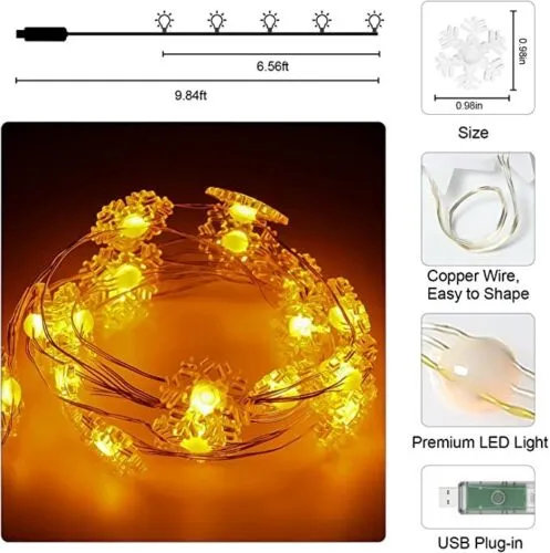 Smart USB-Powered Fairy Lights with 20 LED Lights (Three Styles)