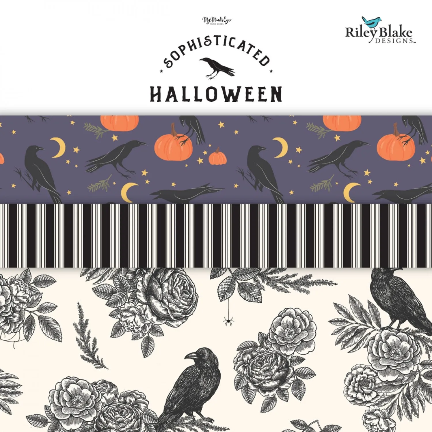 Sophisticated Halloween | 10" Square Pack by My Mind's Eye for Riley Blake | 42 pcs