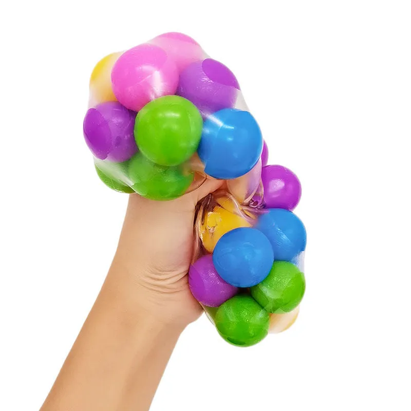 Special Creative Children's Stress Relief Anti-Stress Toys TPR Boring Squeeze Decompression Colorful Beads Squeeze Ball