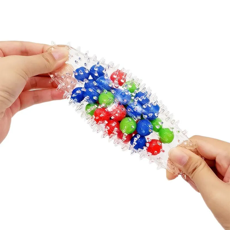 Special Creative Children's Stress Relief Anti-Stress Toys TPR Boring Squeeze Decompression Colorful Beads Squeeze Ball