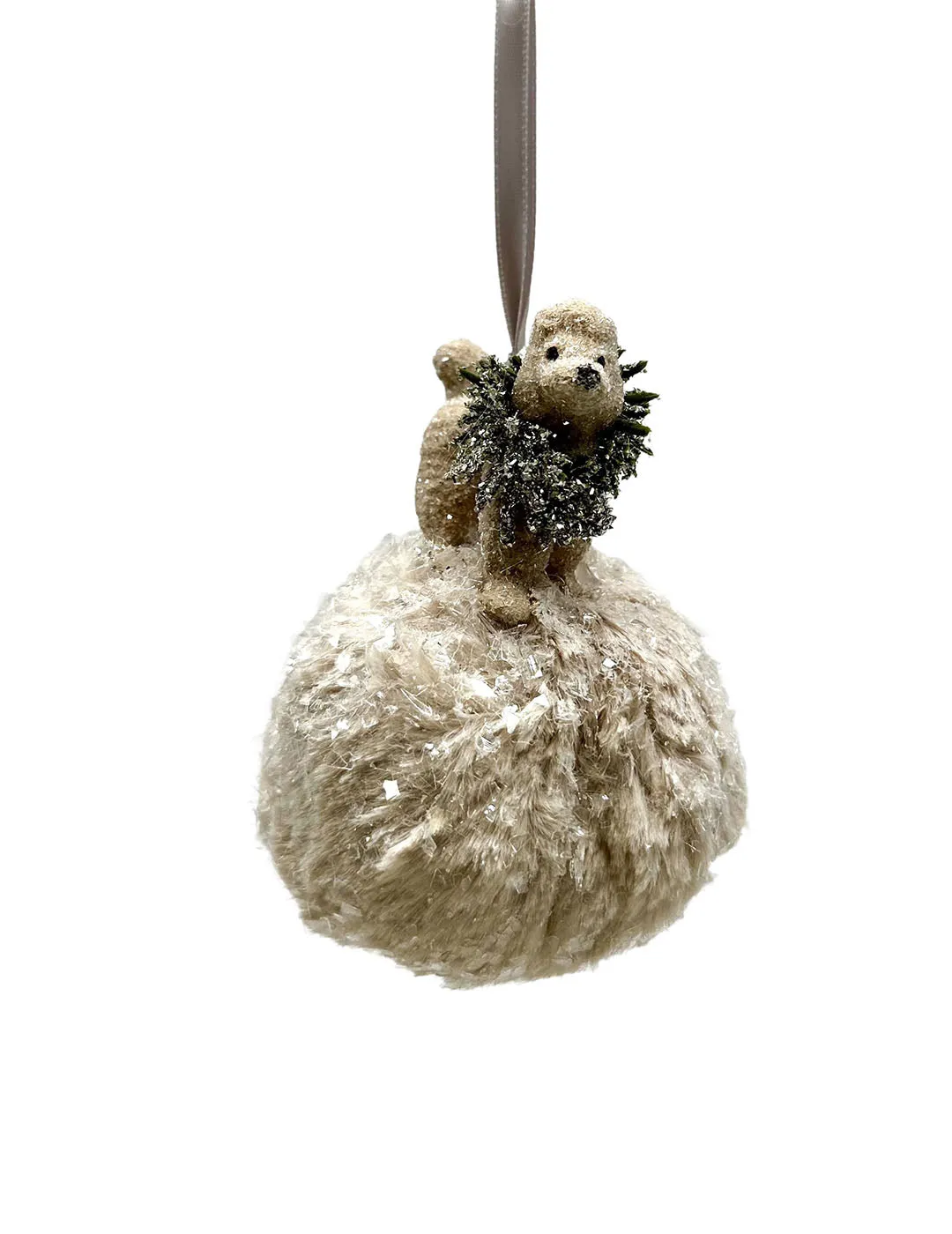 Spike Poodle on a Pouf Ornament