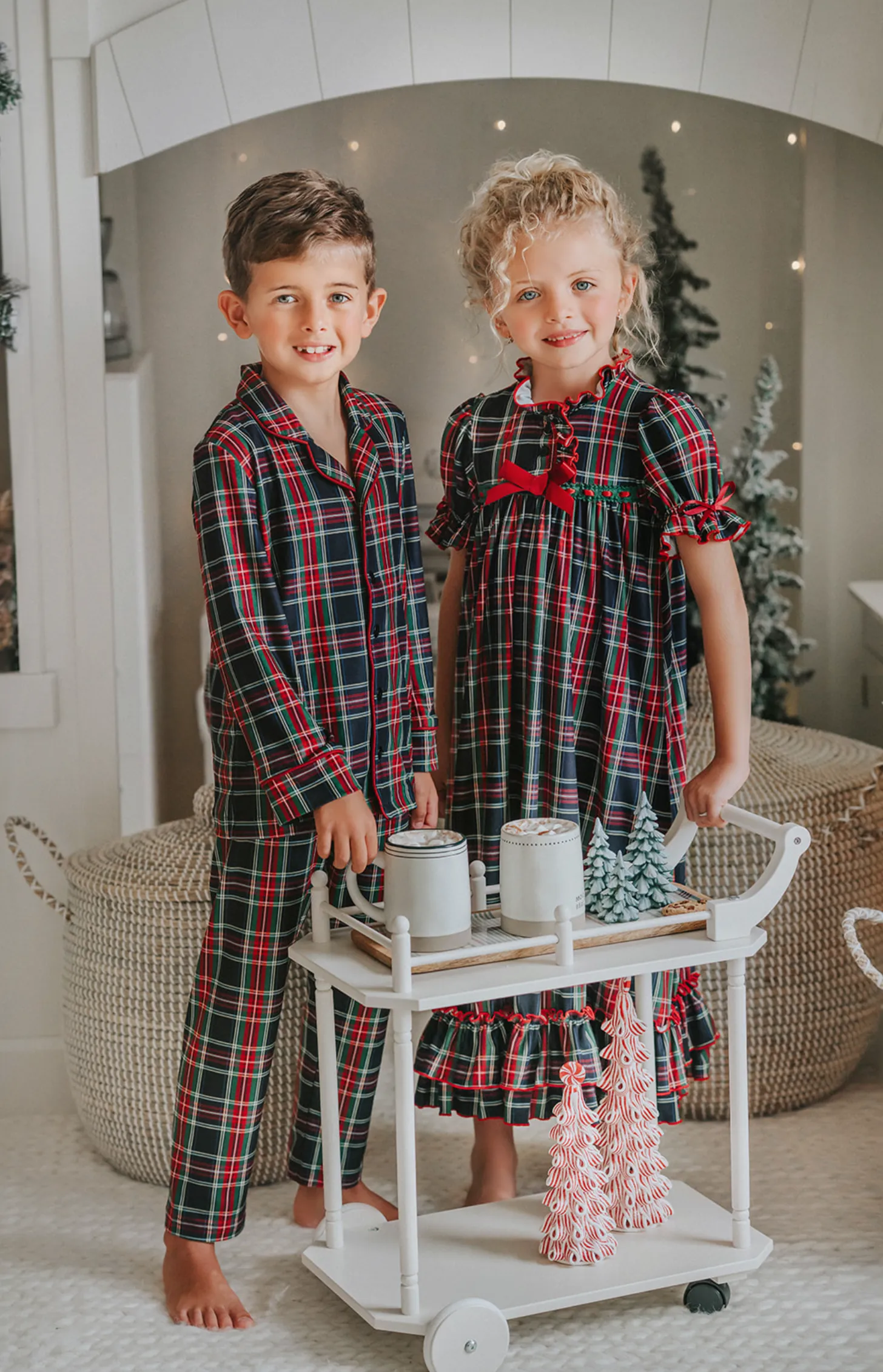 Unisex Pj's in Black Plaid