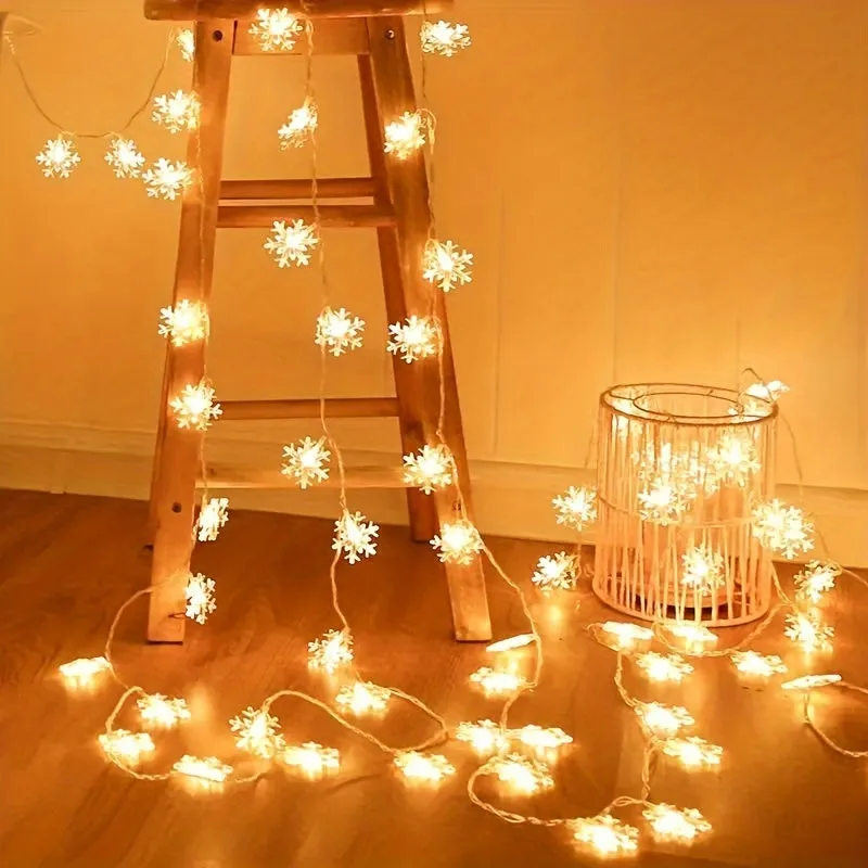 Waterproof Snowflake String Lights for IndoorOutdoor Festival  Wedding