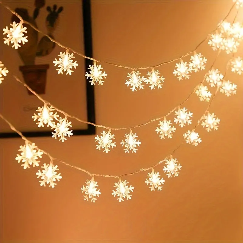 Waterproof Snowflake String Lights for IndoorOutdoor Festival  Wedding