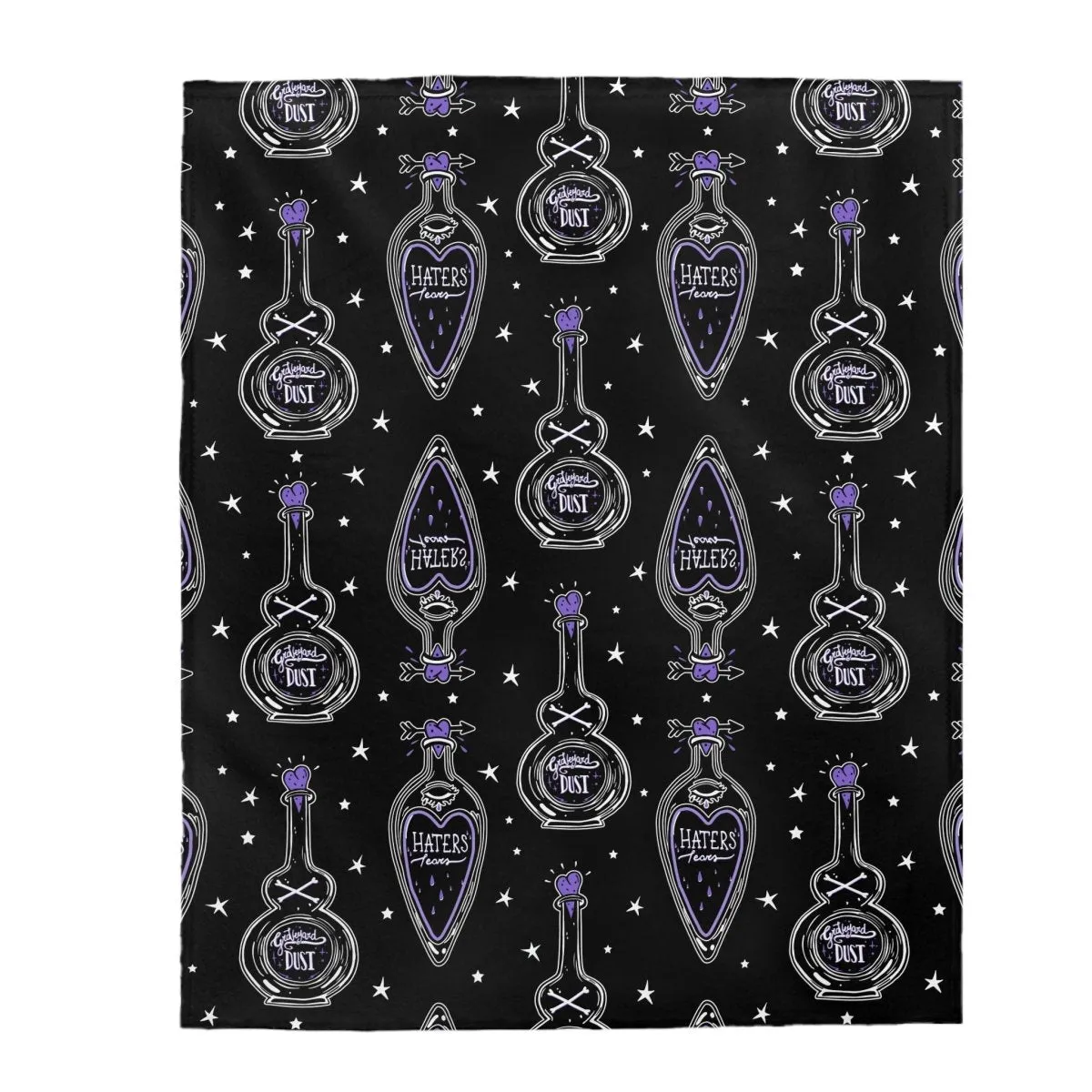 Witchy Potion Bottles Velvet Plush Blanket