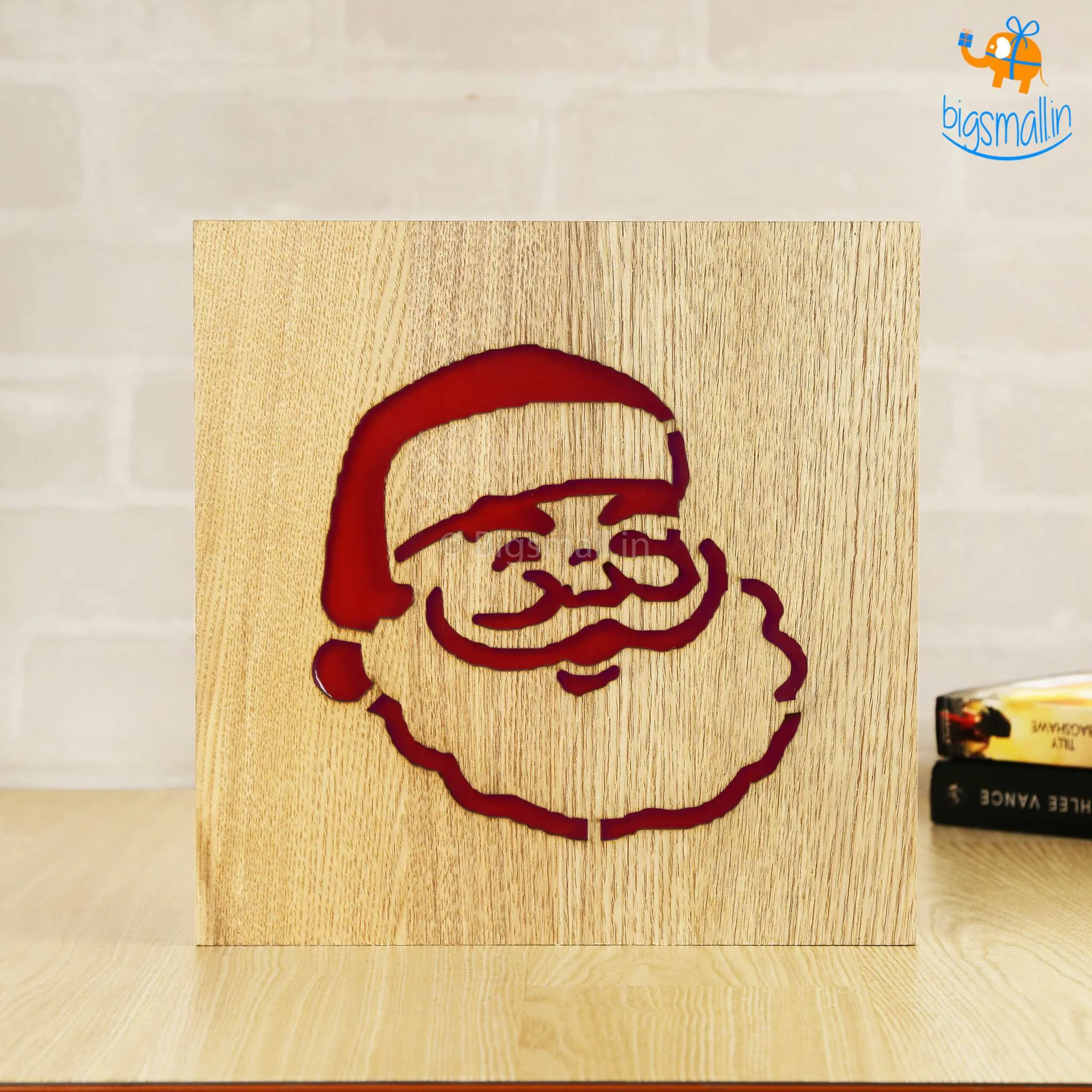 Wooden Santa Claus Lamp