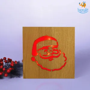 Wooden Santa Claus Lamp