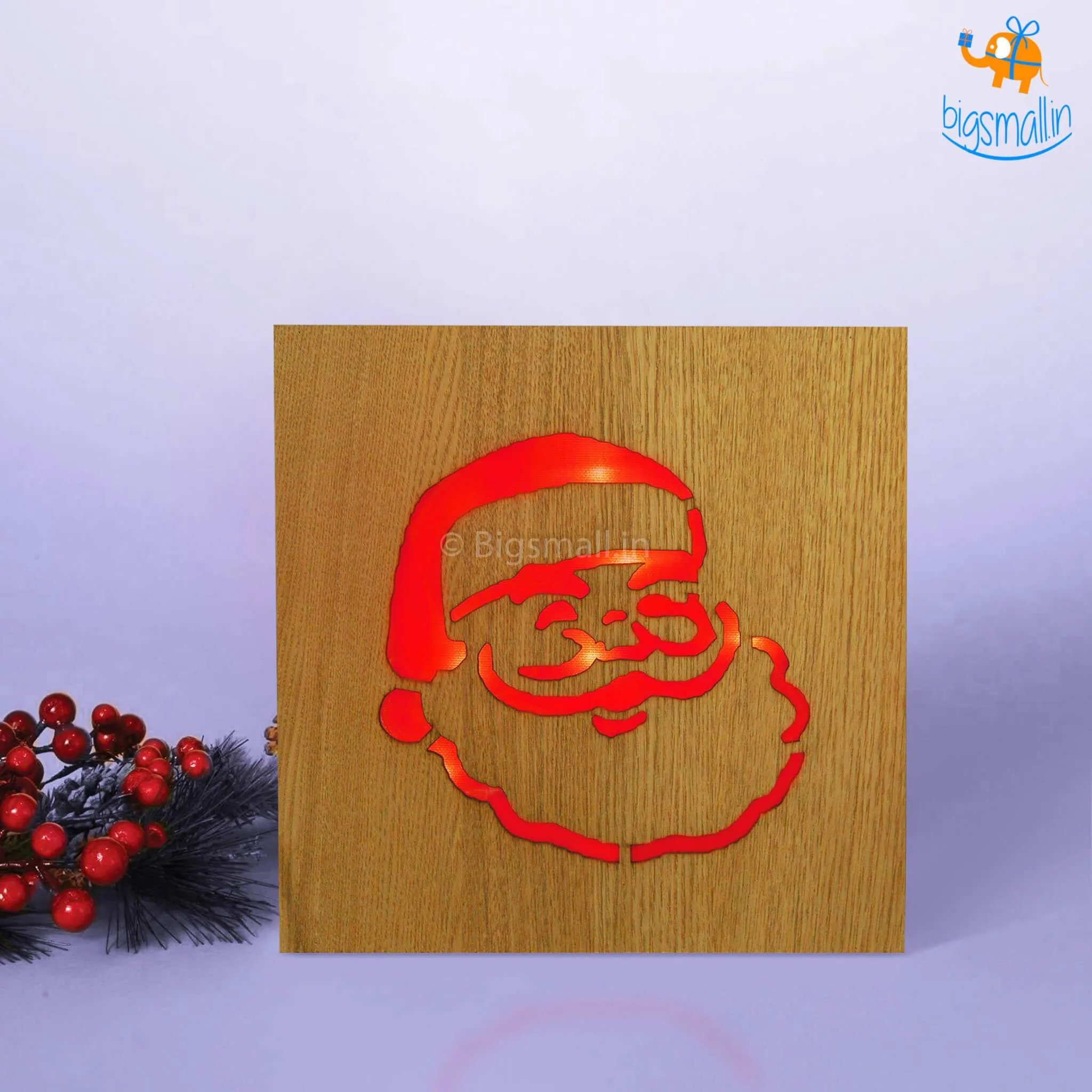 Wooden Santa Claus Lamp